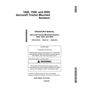 John Deere Aercore 1000, 1500, 2000