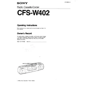 Sony CFS-W402 manual cover