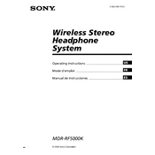 Sony MDR-RF5000K manual cover