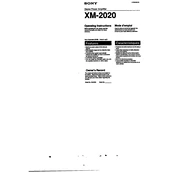 Sony XM-2020 manual cover