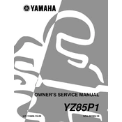 Yamaha YZ85P1 2001 manual cover