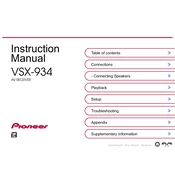 Pioneer VSX-934 manual cover