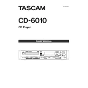 Tascam CD-6010 manual cover