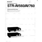 Sony STR-AV560 manual cover