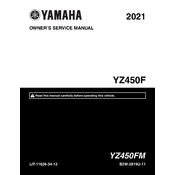 Yamaha YZ450FM YZ450F 2021 manual cover