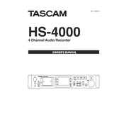 Tascam HS-4000 manual cover