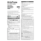 KORG GripTune manual cover