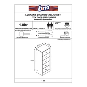 Lokken B&M 5 Drawer Tall Chest 359213 359215 manual cover