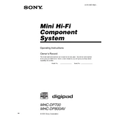 Sony MHC-DP700 manual cover