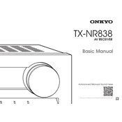 Onkyo TX NR838 manual cover