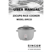 Singer SIRC23 manual cover