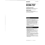 Sony ECM-737 manual cover