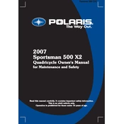 Polaris Sportsman 500 X2 Quadricycle manual cover