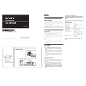 Sony SS SR3000 manual cover