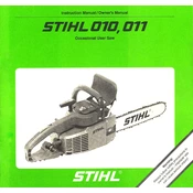 Stihl 010 011 manual cover