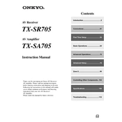 Onkyo TX SR705, TX SA705 manual cover