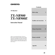 Onkyo TX NR900, TX NR900E manual cover