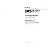 Sony SRS PC50 manual cover