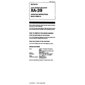 Sony XA-39 manual cover