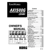 KORG AX1500G manual cover