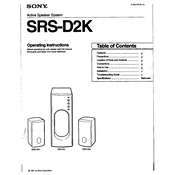 Sony SRS D2K manual cover