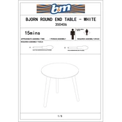 Bjorn B&M Round End Table White 350406 manual cover