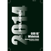 Polaris 600 IQ Widetrak 2014 manual cover