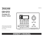 Tascam CD-GT2 manual cover