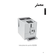 Jura A7 A700 Coffee Machine manual cover