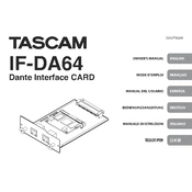 Tascam IF-DA64 manual cover