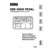 KORG SDD-3000 PEDAL manual cover