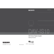 Sony DAV-IS10 manual cover