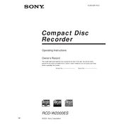 Sony RCD-W2000ES manual cover