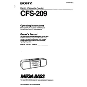 Sony CFS-209 manual cover