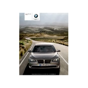 BMW 750i Sedan 7 Series 2009 manual cover