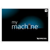 Nespresso U My Machine manual cover