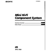 Sony MHC-7900 manual cover