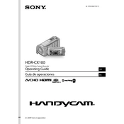 Sony HDR-CX100 manual cover