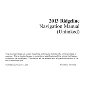 Honda Ridgeline 2013 manual cover