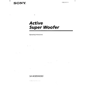 Sony SA W305 manual cover