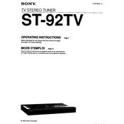 Sony ST-92TV manual cover