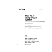 Sony MHC-GRX5 manual cover