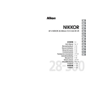 Nikon AF-S Nikkor 28-300mm f/3.5-5.6G ED VR manual cover