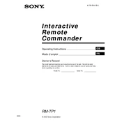 Sony RM-TP1 manual cover