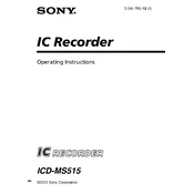 Sony ICD-MS515 manual cover