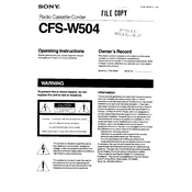 Sony CFS-W504 manual cover