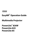 Epson PowerLite 85 manual cover