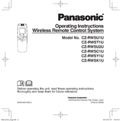 Panasonic CZ-RWSU1U, CZ-RWST1U, CZ-RWSU2U s manual cover