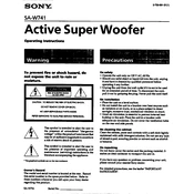 Sony SA W741 manual cover