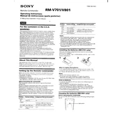 Sony RM-V801 manual cover